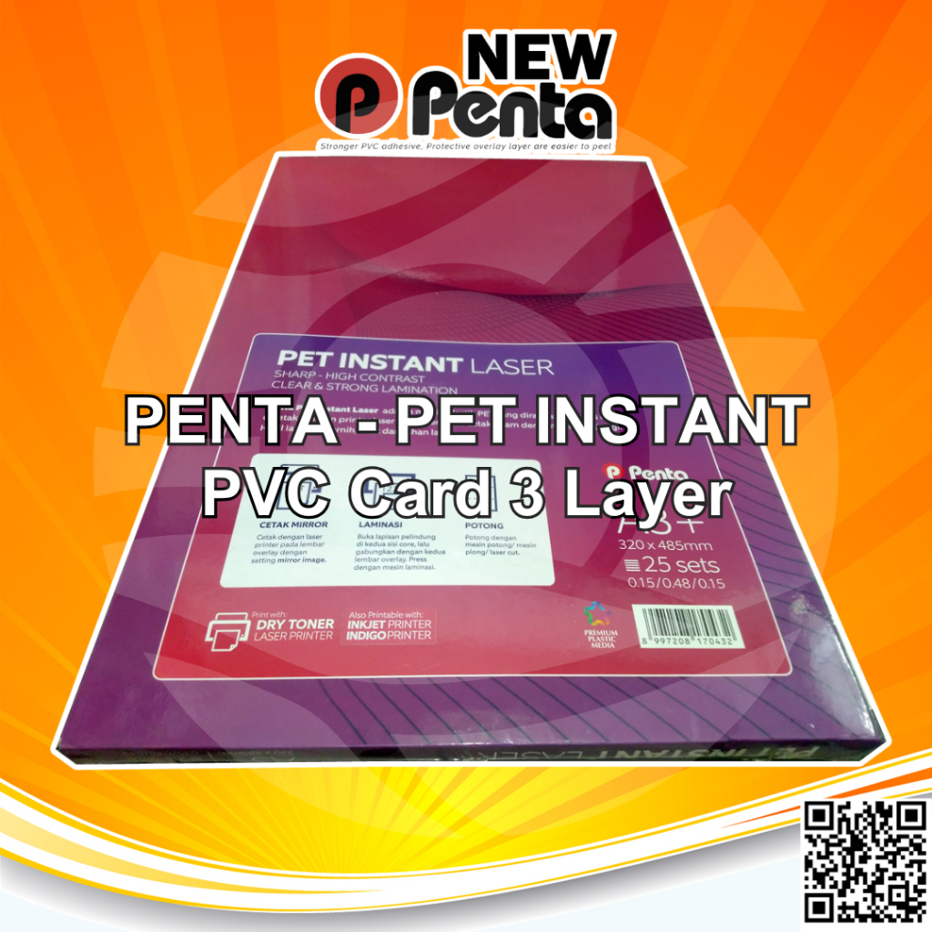 Jual New PENTA PET Instant PVC ID Card Digital Print Laser Toner HP ...