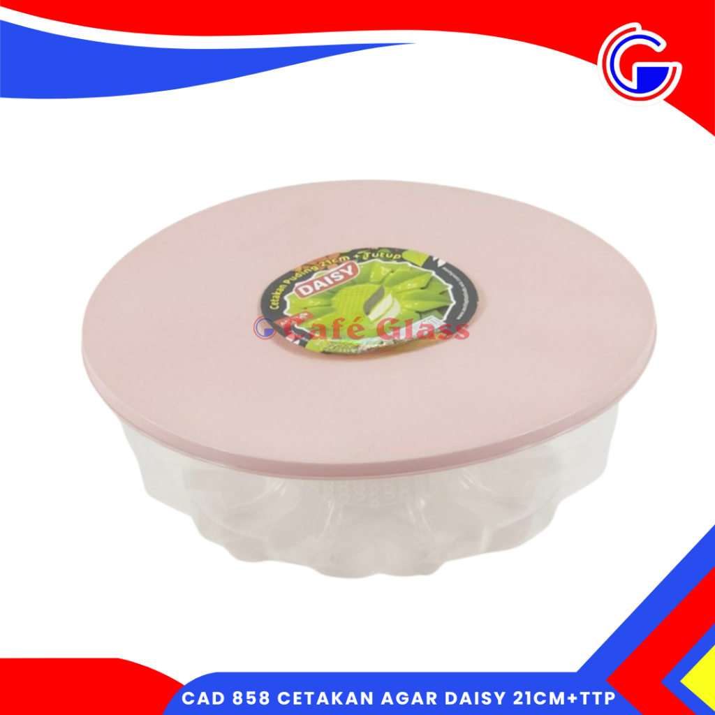 Cetakan + Tutup - Cetakan Agar-Agar Puding Plastik - Cetakan Daisy 21Cm - Cetakan Bolu Ketan Hitam