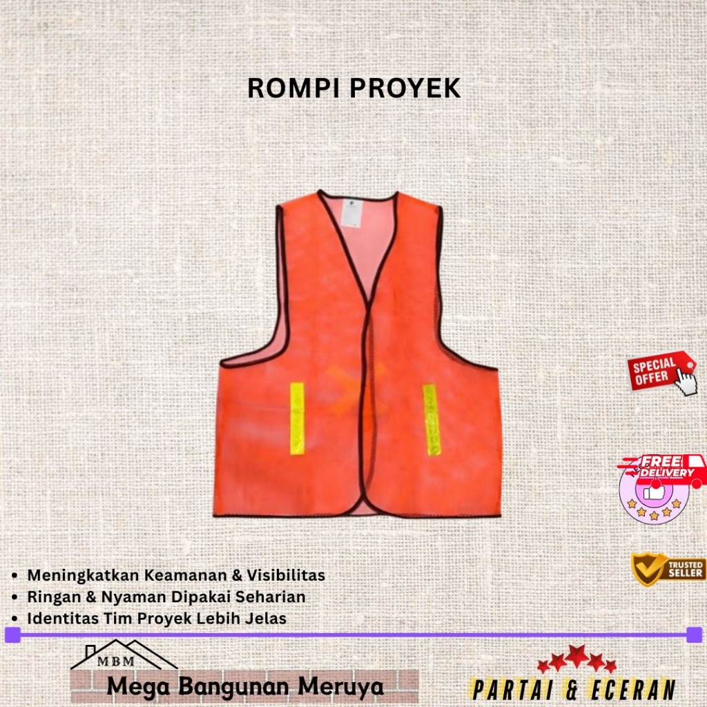 Jual Rompi proyek Jaring / Proyek Rompi / Rompi X jaring | Shopee Indonesia