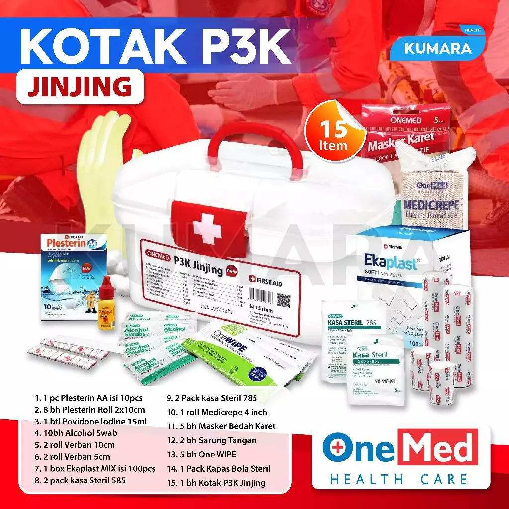 ONEMED - Kotak P3K Plastik Jinjing + Isi / Kotak Emergency Set