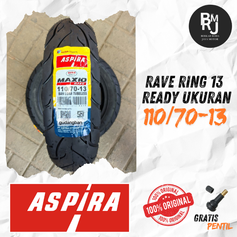 Jual Paket Ban Nmax Ring 13 ASPIRA RAVE MAXIO 110/70 130/70 Tubeless ...