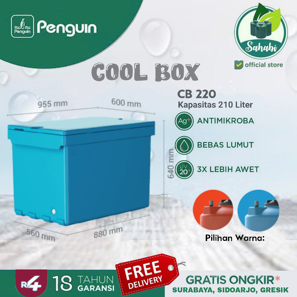 Jual Cool Box / Kotak Pendingin / Coller Box Besar Penguin CB 220 ...