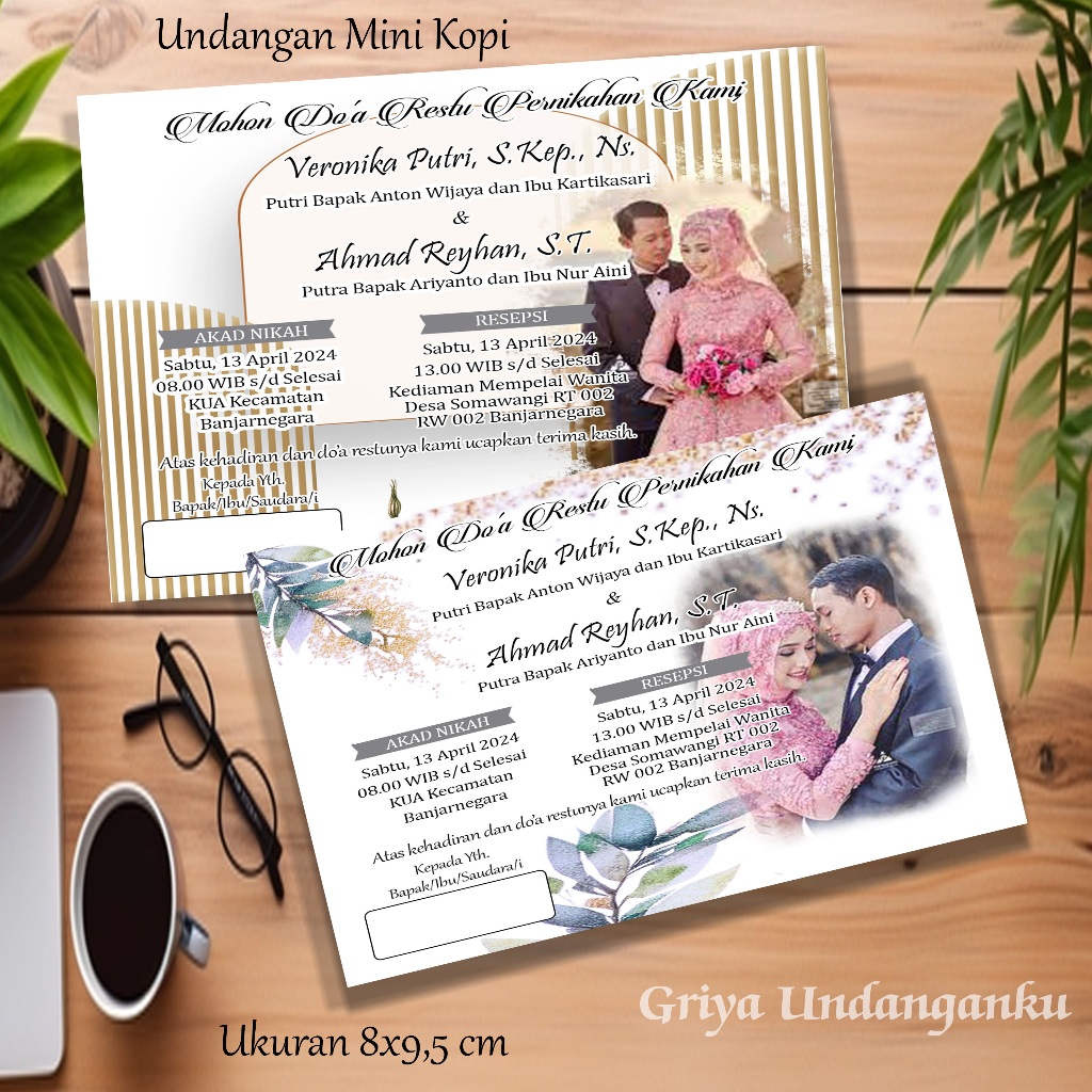 Jual undangan mini kopi free foto | Shopee Indonesia