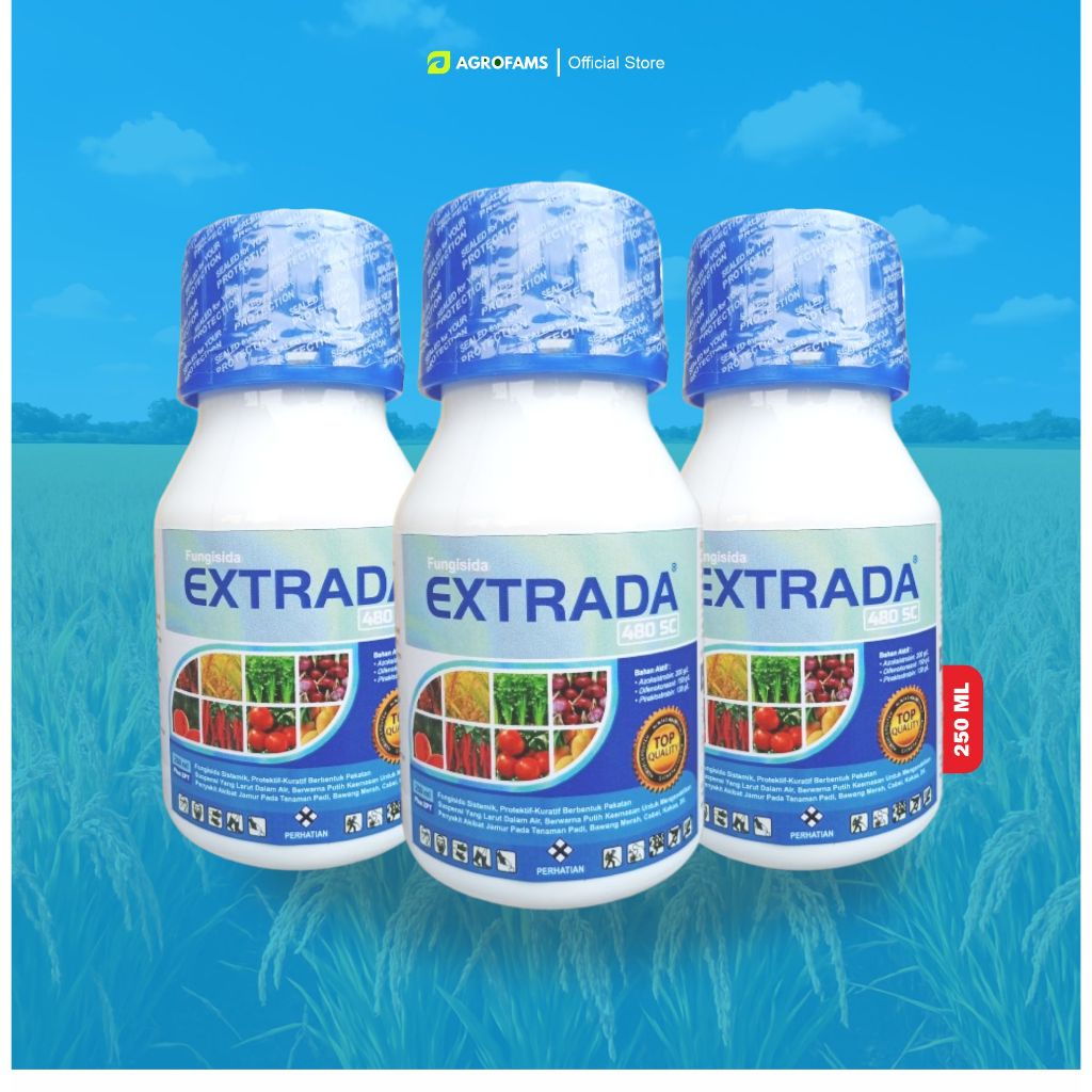 Jual EXTRADA 480 SC 250ML – Azoksistrobin Difenokonazol Piraklostrobin ...