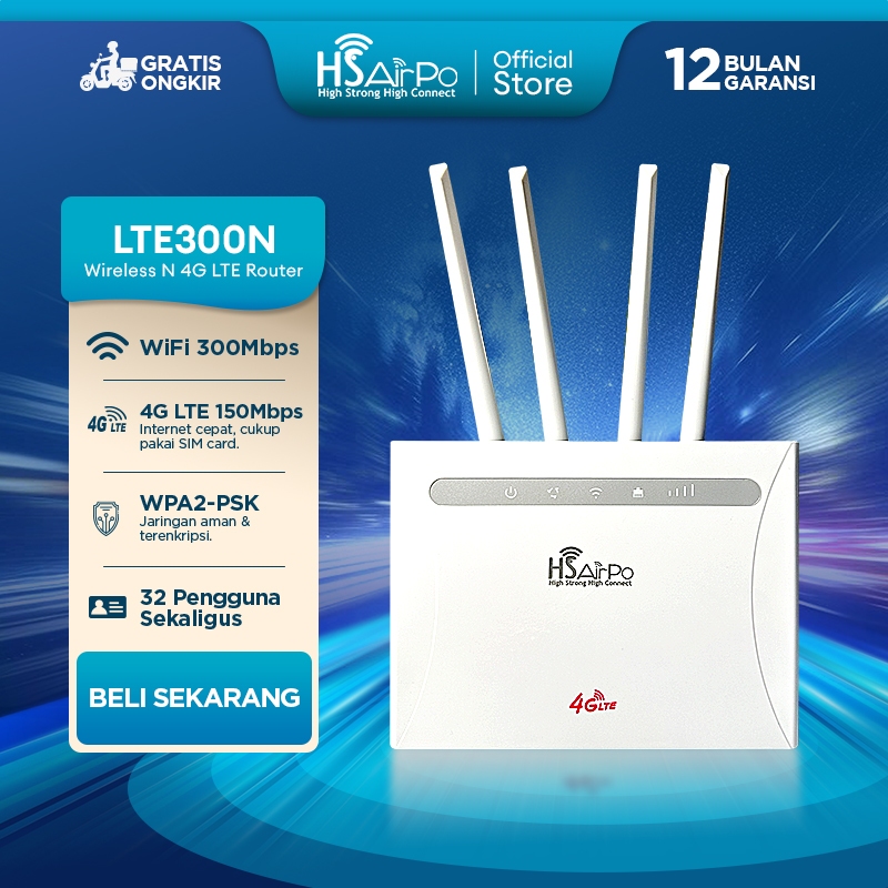 Jual HSAirPo LTE300 300Mbps 2.4Ghz 4G Lte Router Indoor | Shopee Indonesia