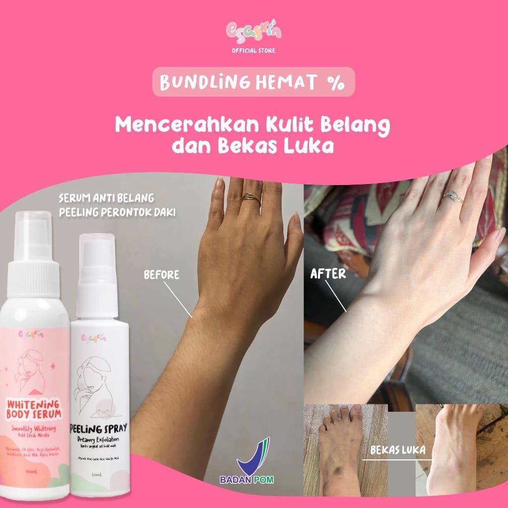 Jual OFFICIAL STORE ESASKIN 1 Paket Body Serum Dan Peeling Spray ...