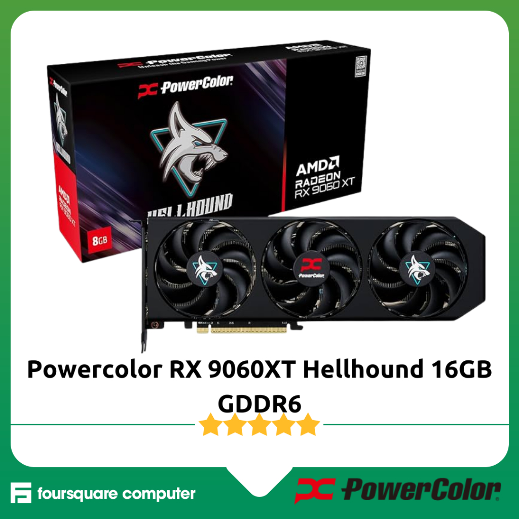 Jual VGA Powercolor Hellhound AMD Radeon RX 9060XT 16GB GDDR6 Resmi ...