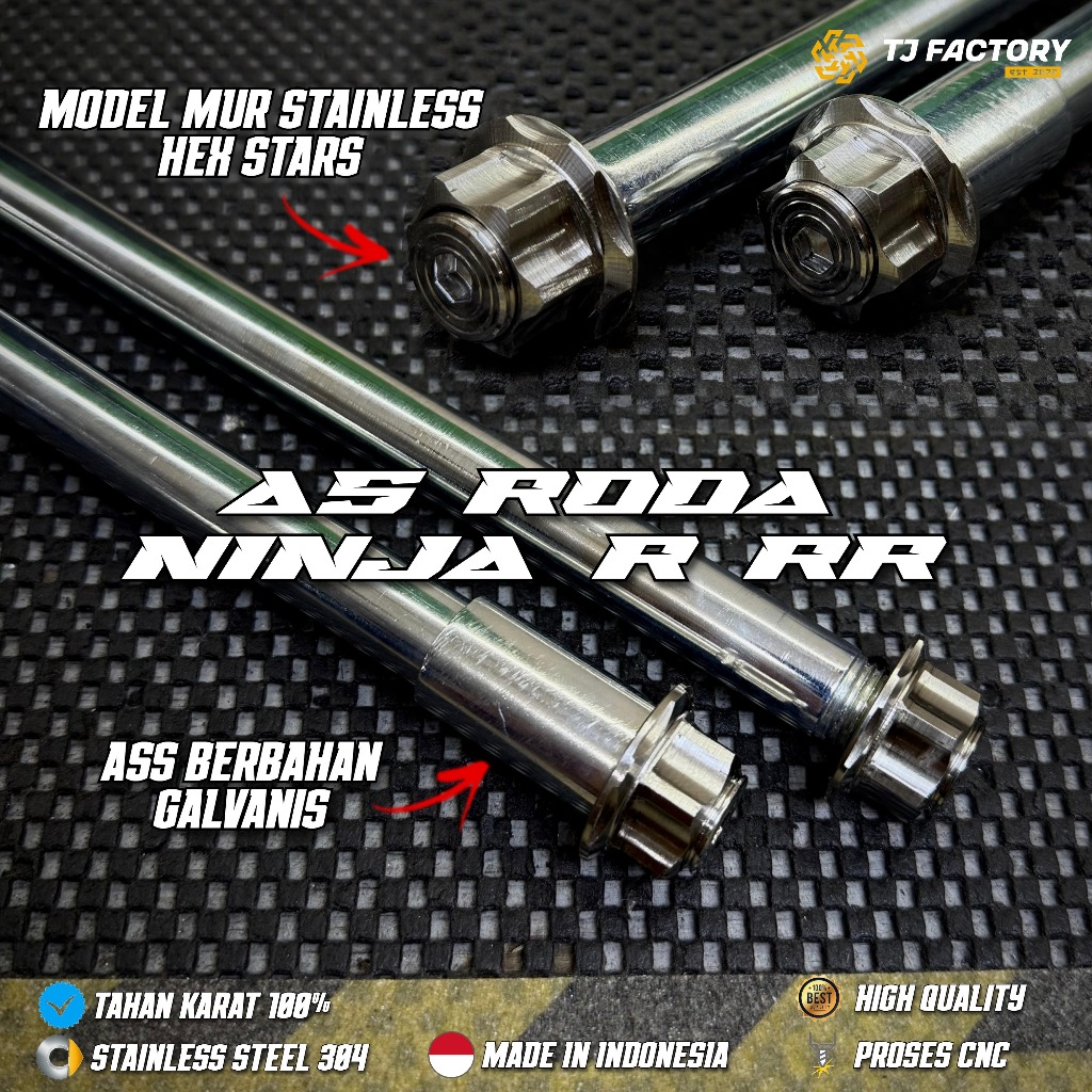 Jual AS RODA NINJA RR R SS Depan Belakang Baut Mur Stainless CNC Set ...