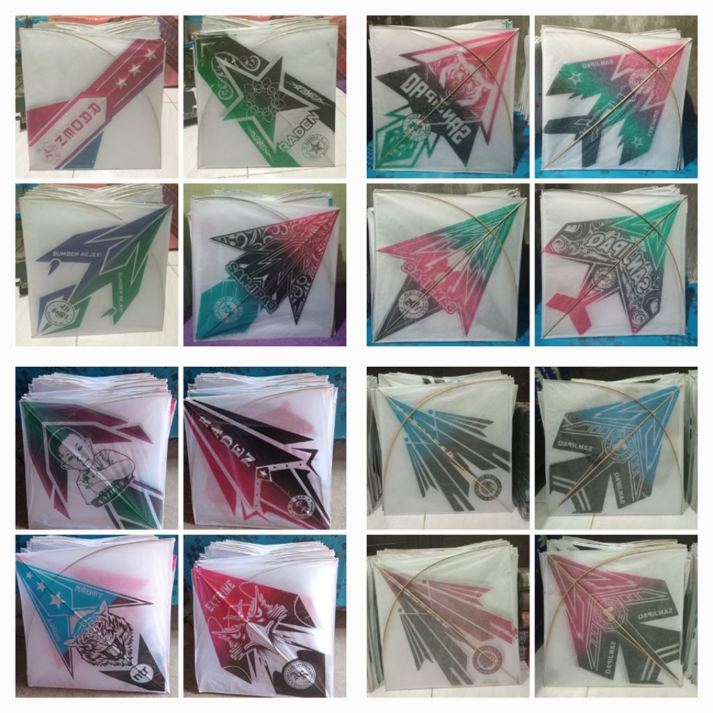 Jual LAYANGAN SUKOI STANDAR MINYAK (ARKU SEMI PETUNG DAN MIX MOTIF ...