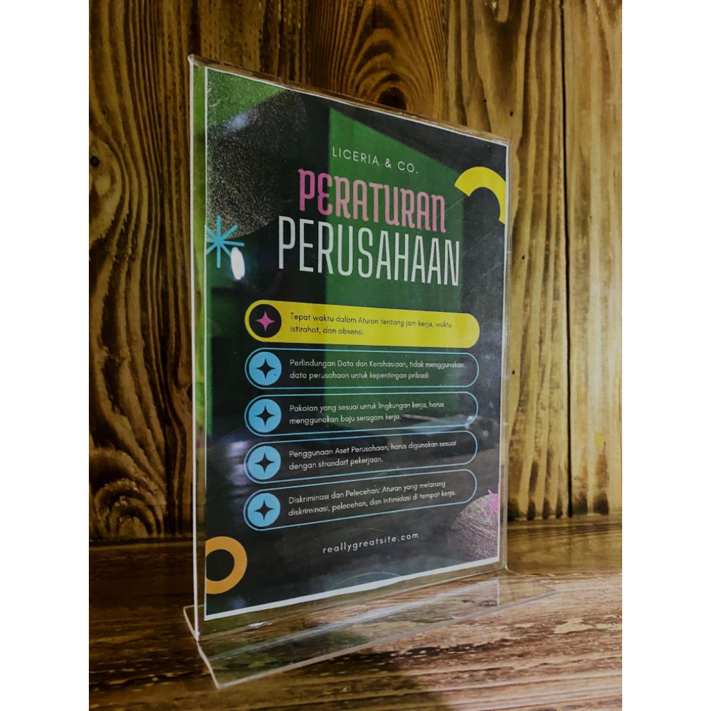Jual Display Menu Standing Akrilik Acrylic Tempat Brosur Menu Qris ...