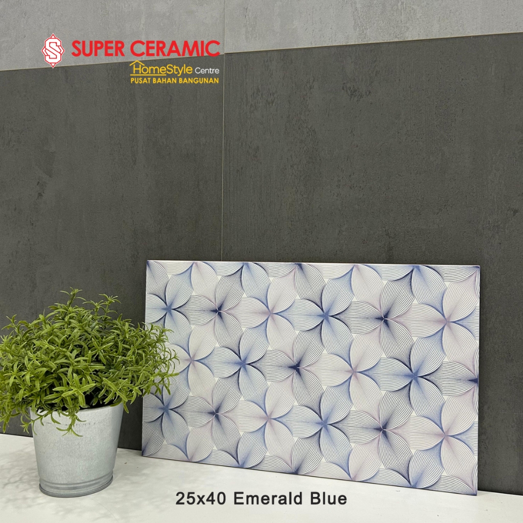 Jual ASIA TILE 25x40 Keramik Dinding - EMERALD BASIC / EMERALD BLUE ...