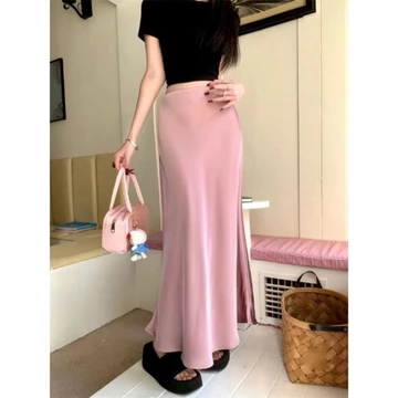 Rok Satin Silk Premium Satin Silk Skirt Rok Wanita Korean Skirt