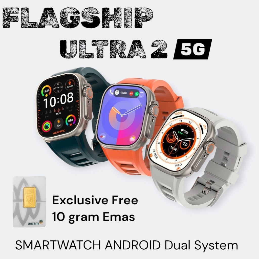 Jual FLAGSHIP Ultra 2 Smartwatch Android Wifi (Titanium Bezzel ...