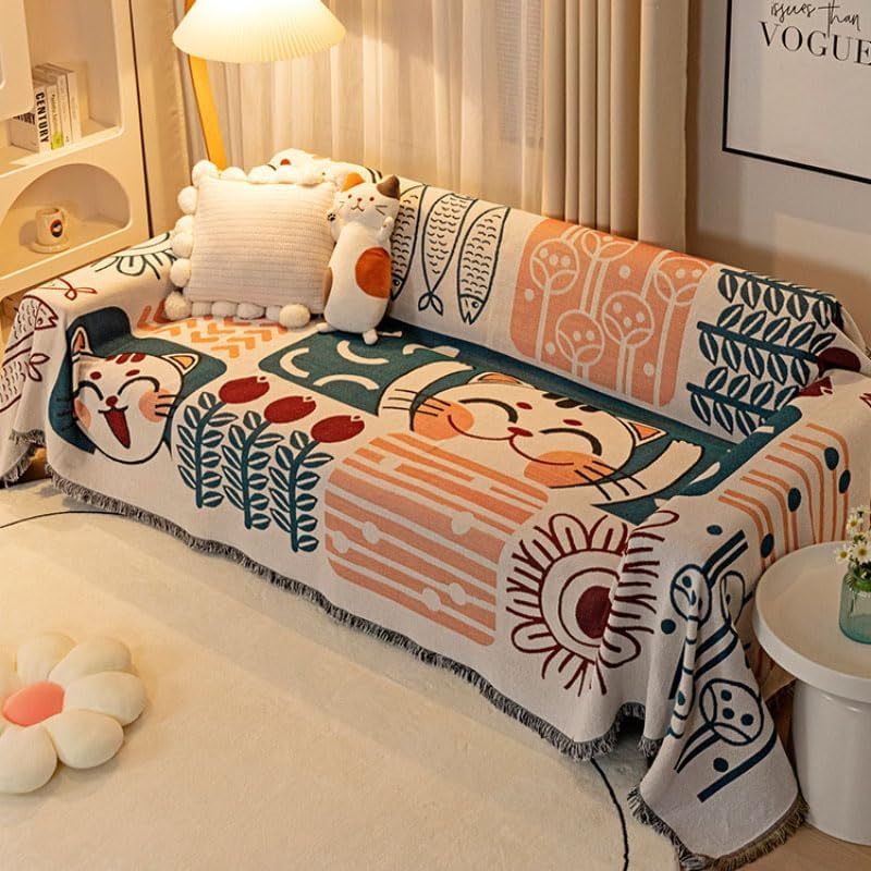 Jual Blanket Tassel Sofa Cover 130 - 180 Cm / Selimut Permadani