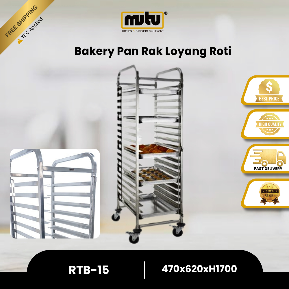 Jual Troli Rak Loyang Roti 15 Susun 60x40 MUTU RTB-15 - Trolley Rack ...