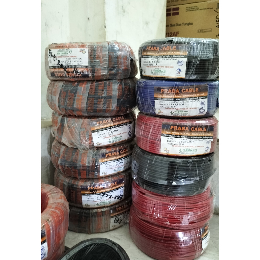 Jual Kabel praba listrik NYA tebal 1x1,5 mm praba tunggal 100 meter ...