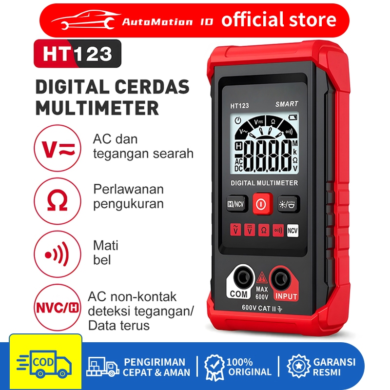 Jual HT123 Digital Multimeter 4000 Counts Tester AC DC Voltage Current ...