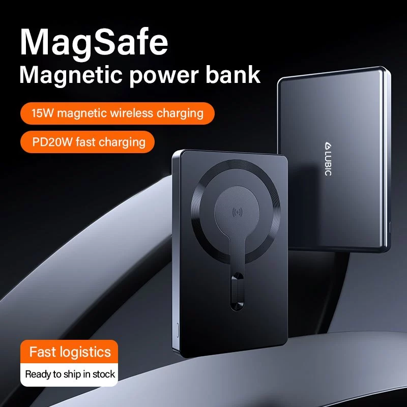 LUBIC Ultra thin Powerbank 10000mAh Fast Charging Magnetic Wireless Power Bank for iPhone Android