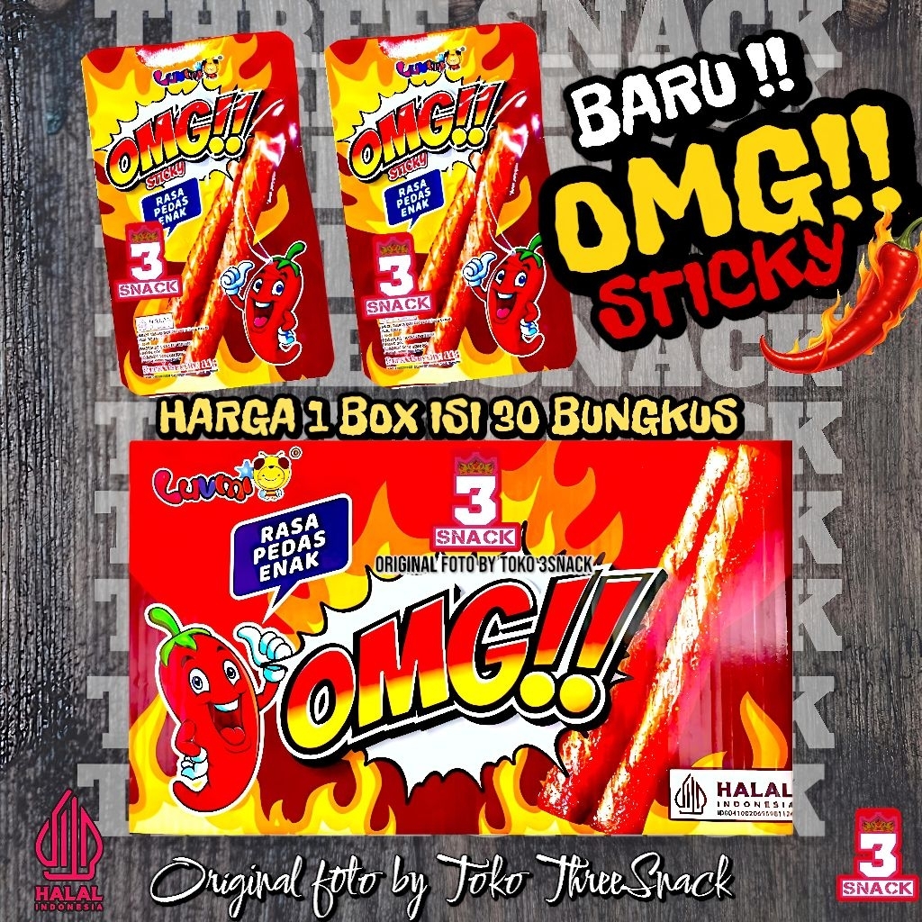 Jual Makanan Viral Terbaru OMG STICKY 11 GRAM 1 Box ISI 30 | Shopee ...
