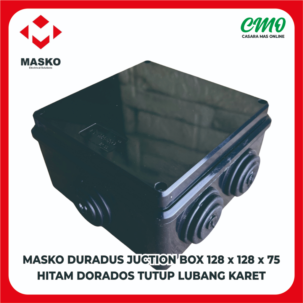 Jual MASKO DURADUS JUCTION BOX 128 x 128 x 75 HITAM DORADOS TUTUP ...