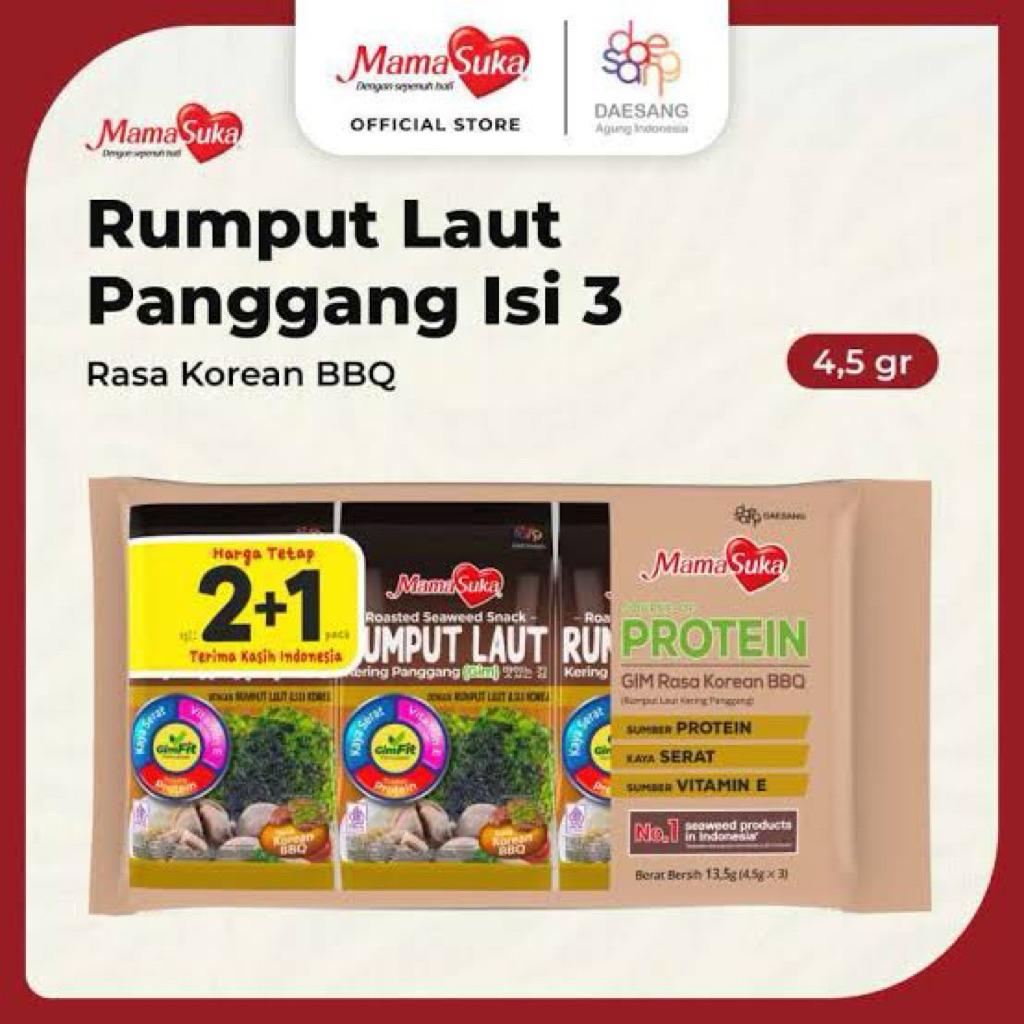Jual Rumput laut BBQ isi 3 mamasuka | Shopee Indonesia