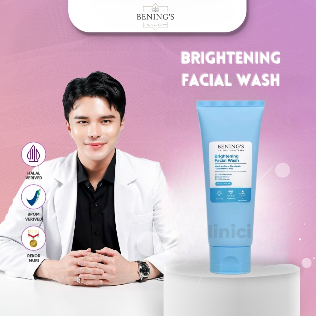 BENING'S FACIAL WASH BRIGHTENING - Sabun Cuci Wajah Glowing by Benings Skincare Dr Oy Bening Clinic