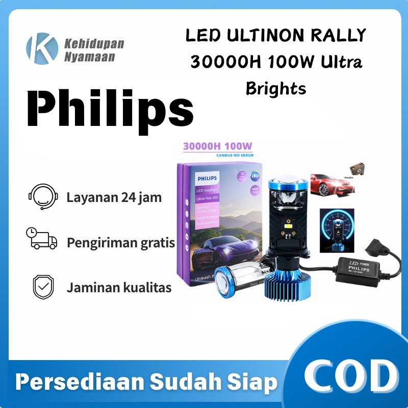 Jual LED Philips Ultinon Rally 100 Watt Lampu Mobil Philips LED ULTINON ...