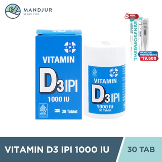 IPI Vitamin D3 1000 IU 30 Tablet - Suplementasi Vitamin D dengan Cepat