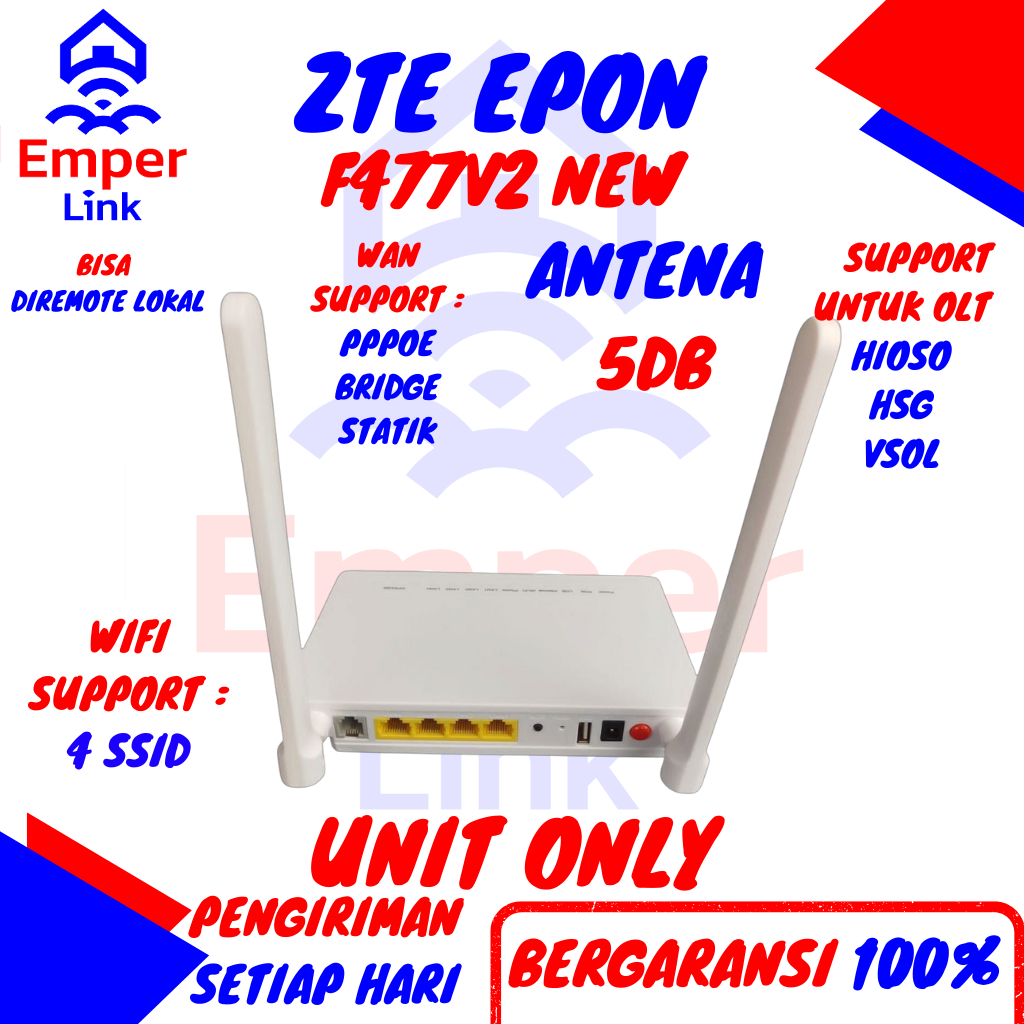 Jual ZTE F477 V2 F477V2 ONU ONT EPON NEW SUPORT SUPPORT PPPOE VLAN ...