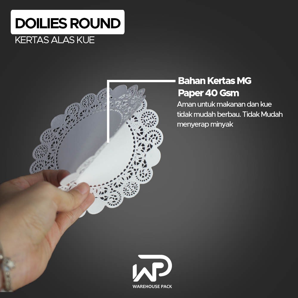 Jual ( 50 Pcs ) GRADE Doilies Paper Round Kertas Tatakan Toples ...