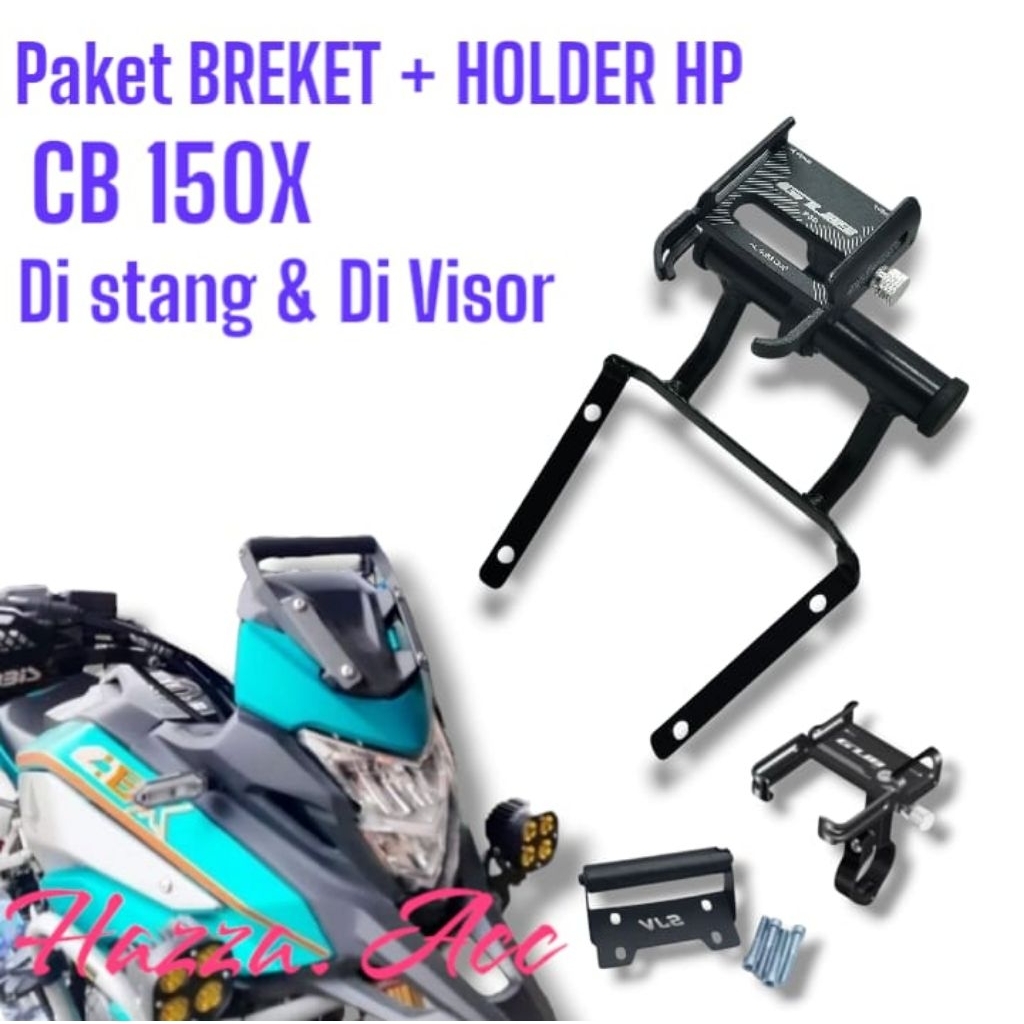 Jual Breket Holder CB150X Breket Dudukan Holder HP Handphone motor CB ...