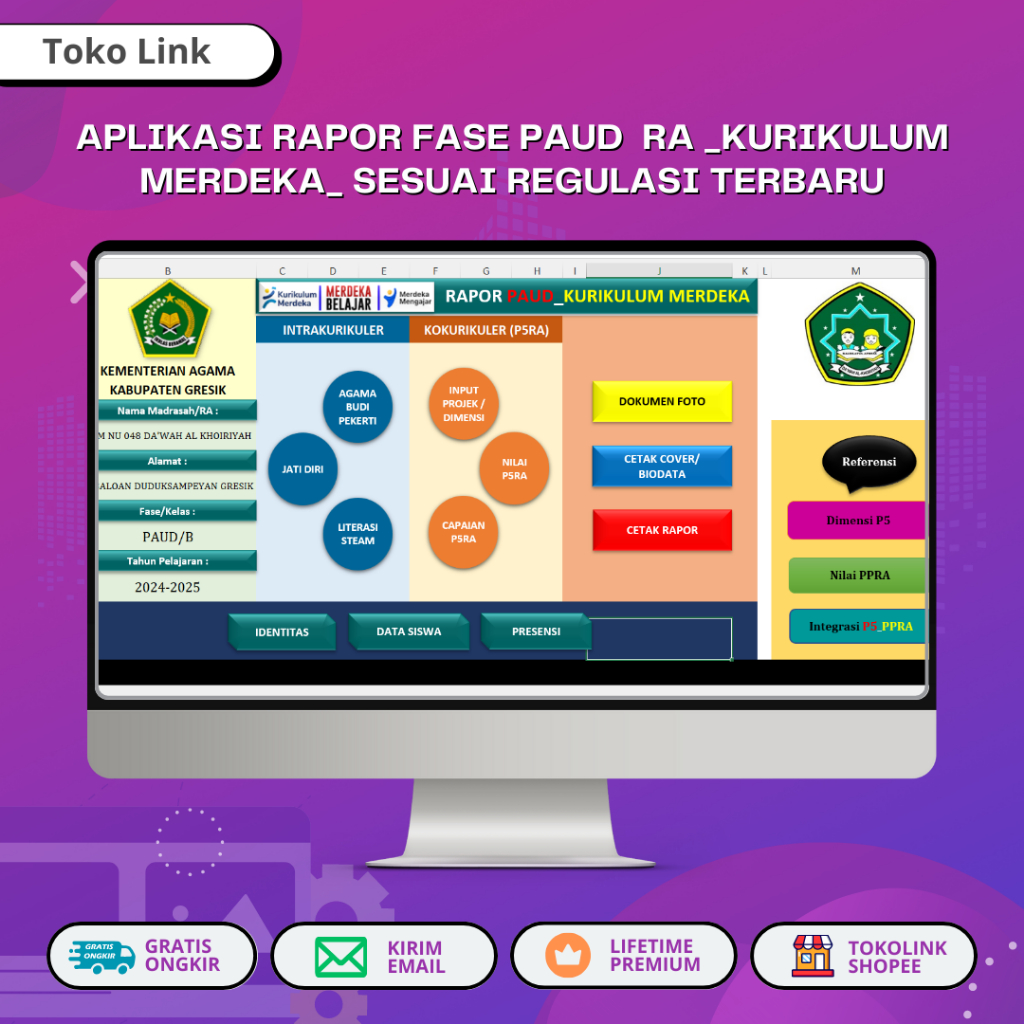 Jual APLIKASI RAPOR FASE PAUD / RA _KURIKULUM MERDEKA_ SESUAI REGULASI ...