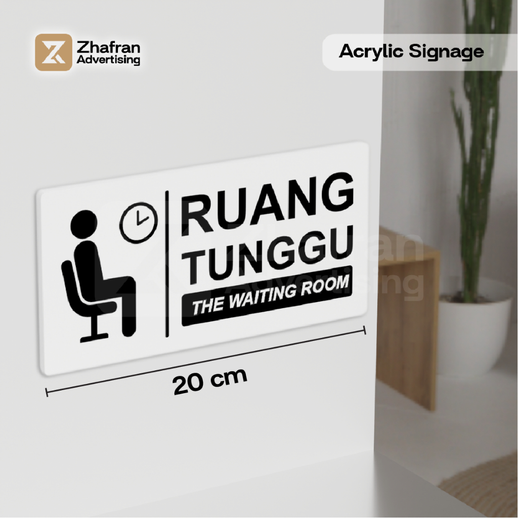 Jual Akrilik Papan Tanda Ruang Tunggu / Acrylic Signage Nama Ruangan ...