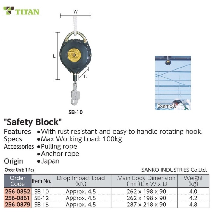 Jual TITAN Safety Block SB (Wire Rope Type) 10M SB-10 | Shopee Indonesia
