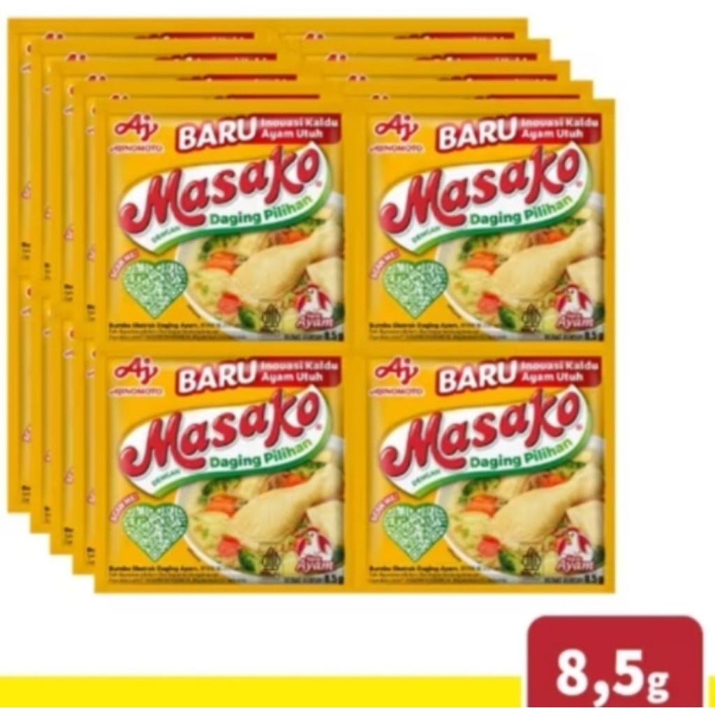 Jual Masako Ayam Penyedap Rasa 8.5 gram isi 12 pcs (1 renteng) | Shopee ...
