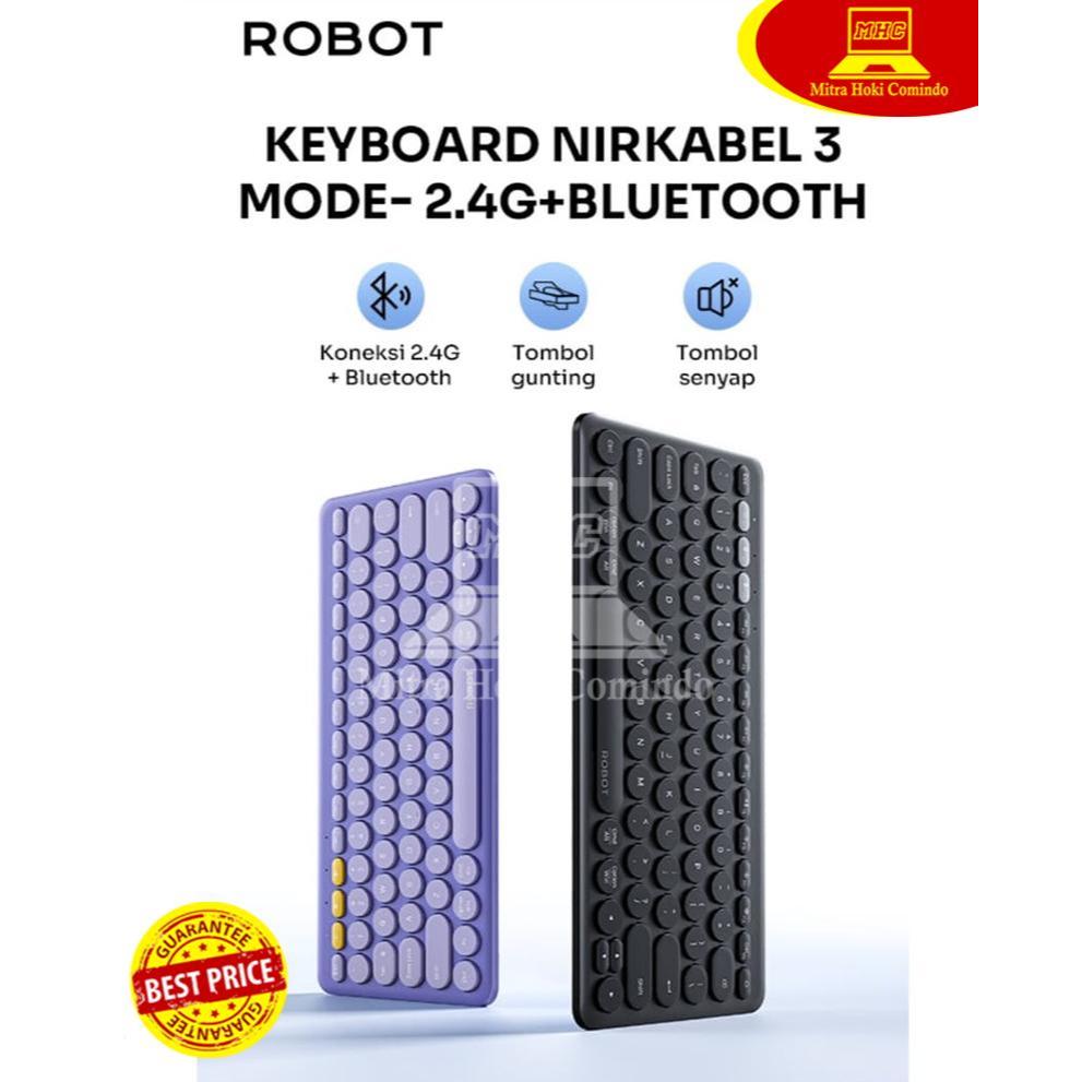 Jual Keyboard Multi-Device Bluetooth Wireless ROBOT KB40 KB-40 Portable ...