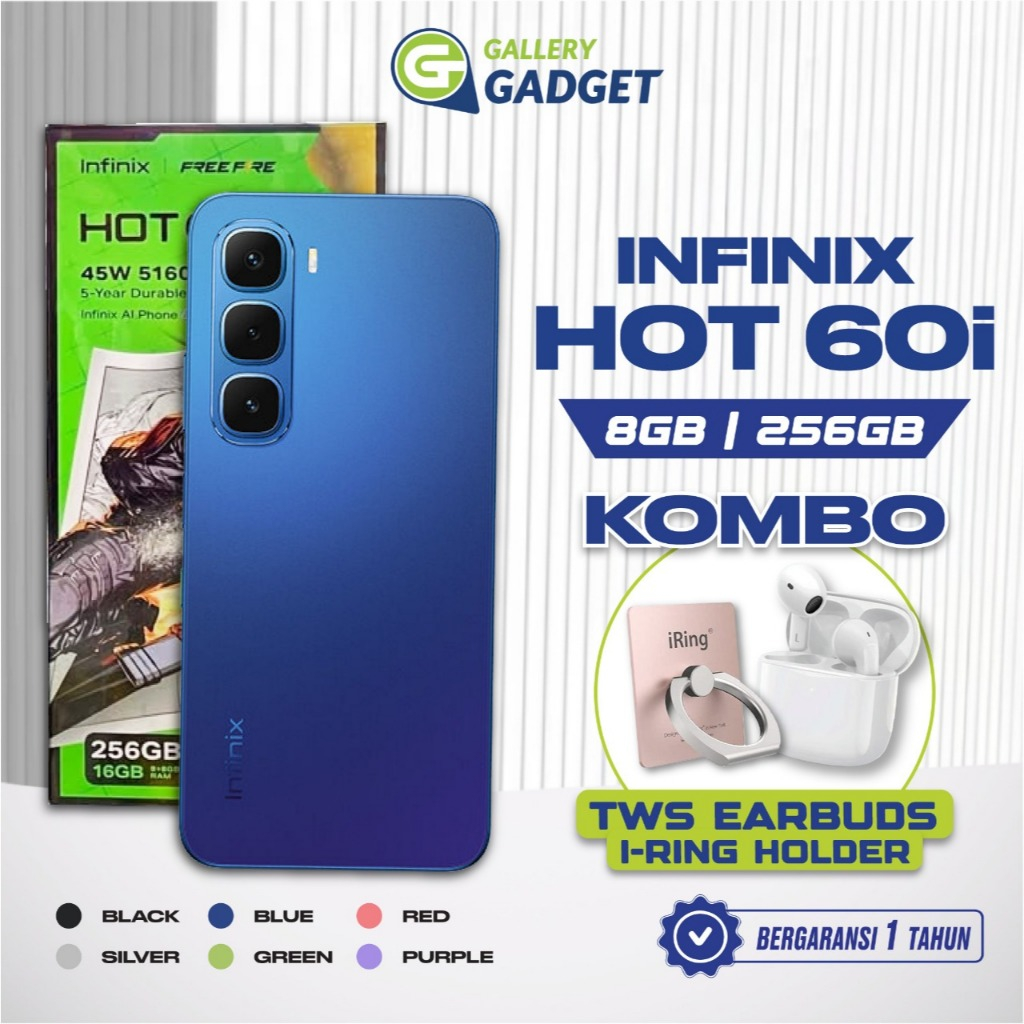Jual Infinix Hot 60i 8/256 GB 8GB 256GB Smartphone Garansi Resmi