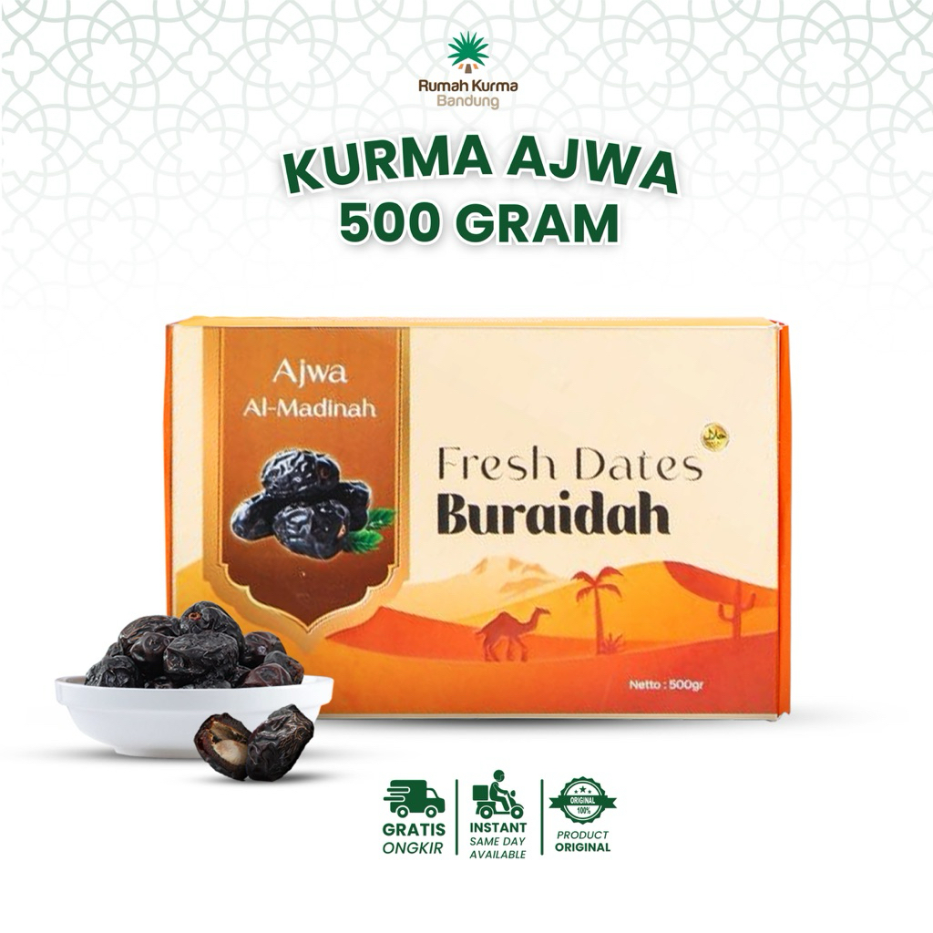 Jual Kurma Ajwa 500 Gram Original Madinah Organik Kurma Nabi Medium ...