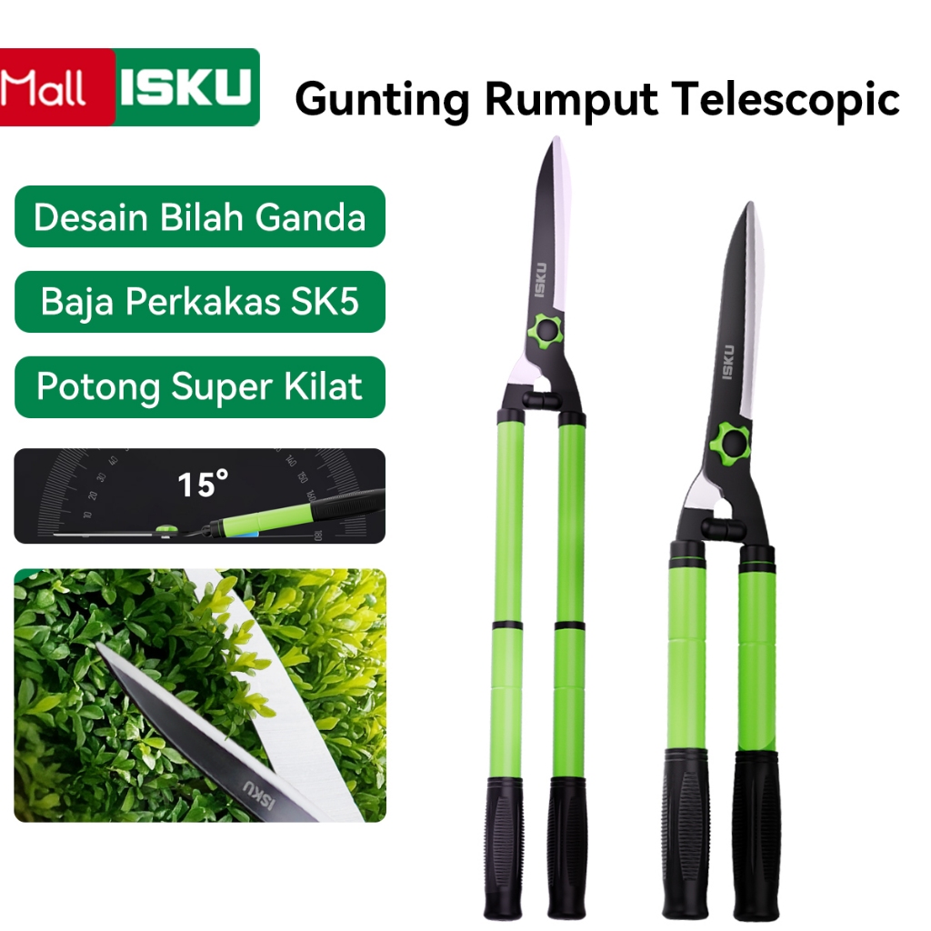Jual ISKU Gunting Pagar Teleskopik Telescopic Hedge Shears-Gunting ...