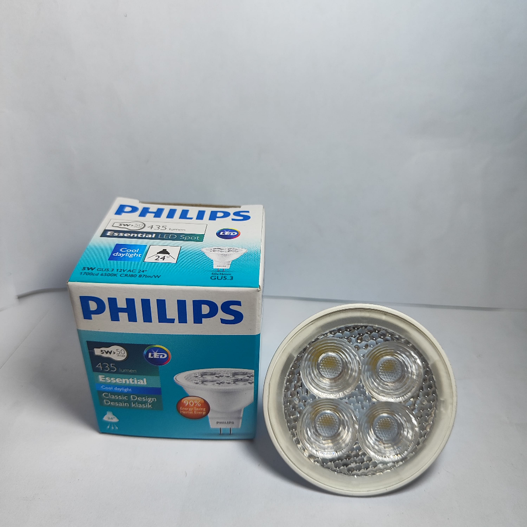 Jual Philips Essential LED Spot Light MR16 5Watt 12V 5W 12Volt | Shopee ...