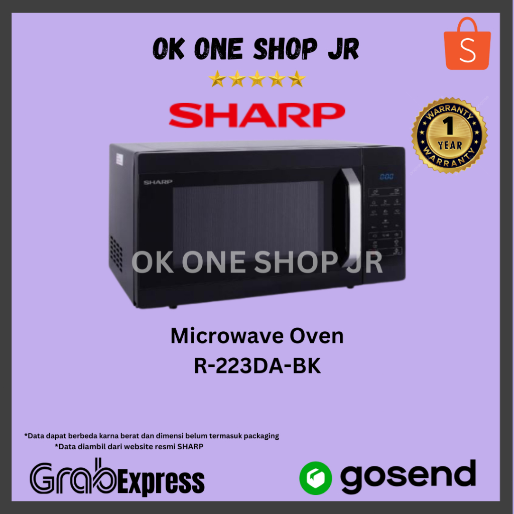 Jual SHARP R-223DA-BK Countertop Microwave Oven Black (23 Liter) | R ...