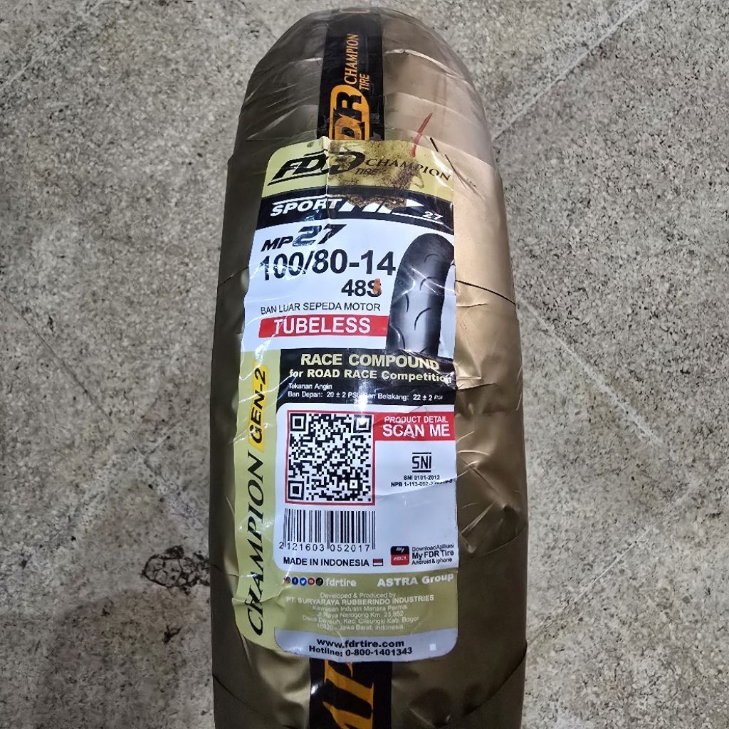 Jual Ban FDR MP 27 uk 100/80-14 | Shopee Indonesia