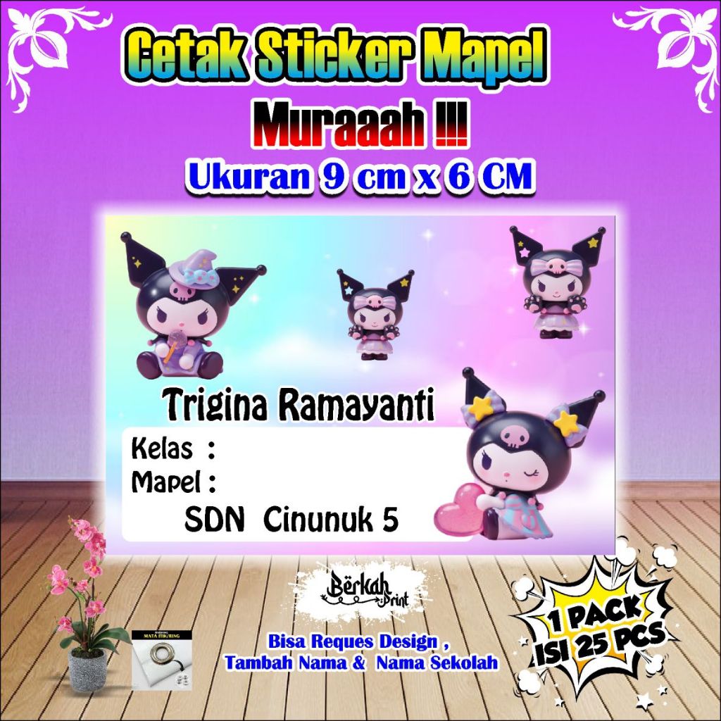 Jual Sticker Mapel / Sticker Mata Pelajaran Custom Ukuran 9 cm x 6 cm ...