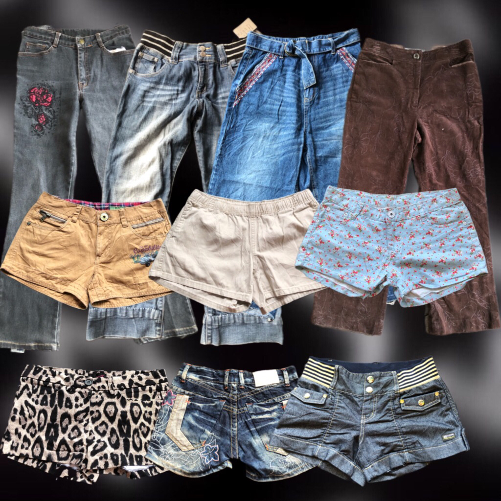 Jual THRIFT jorts, celana y2k, low rise jeans, grunge, gothic, cottage ...