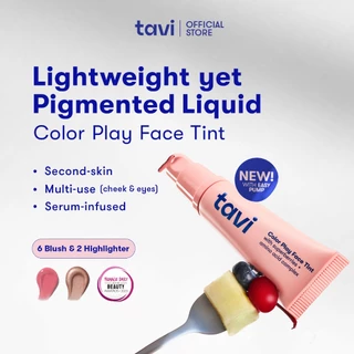 TAVI Color Play Face Tint 9 g - Blush On Liquid Blush Pigmented Ringan Tahan Lama untuk Kulit Sawo Matang Kuning Langsat