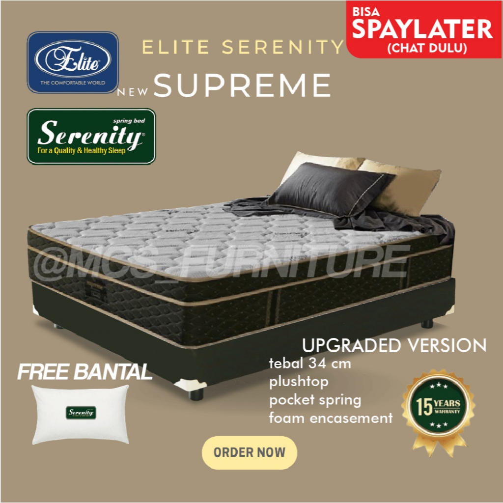Jual Kasur Springbed Elite Serenity NEW Supreme Plush Top Pocket Spring ...