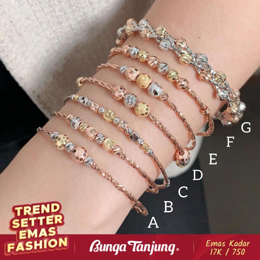 Jual GELANG CHOKER ARSIR VARIASI EMAS 17K BUNGA TANJUNG GOLD