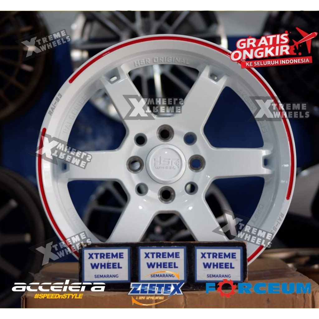 Jual Velg Racing Mobil Ring16 Model Palang Hsr Rai S3 Lebar 7 H8 White ...