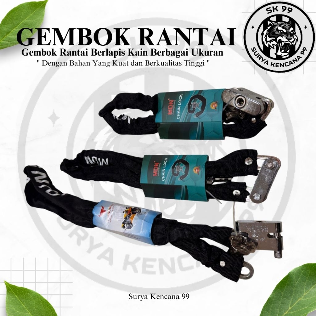 Jual Gembok Rantai Sepeda 60 cm 80 cm 100 cm the core lapis kain kepala ...