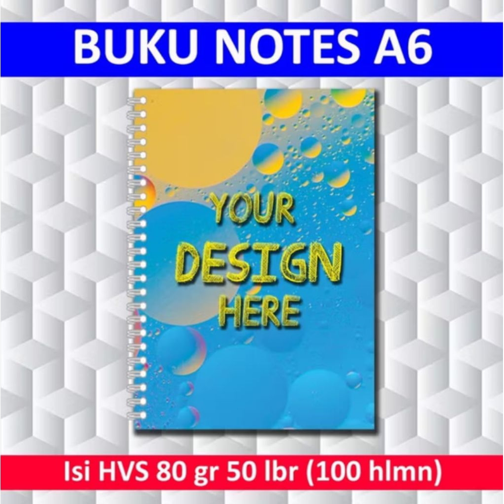 Jual Notebook Custom A6 / Notes Custom Spiral A6 / Note book A6 / isi ...